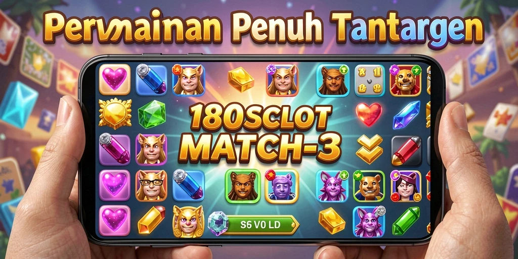 Tampilan menarik gameplay permainan Match-3 yang seru.