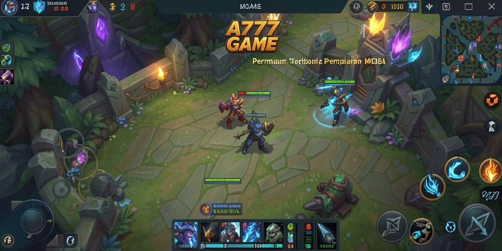 Tangkapan layar gameplay A777GAME yang menunjukkan pertarungan tim yang seru.