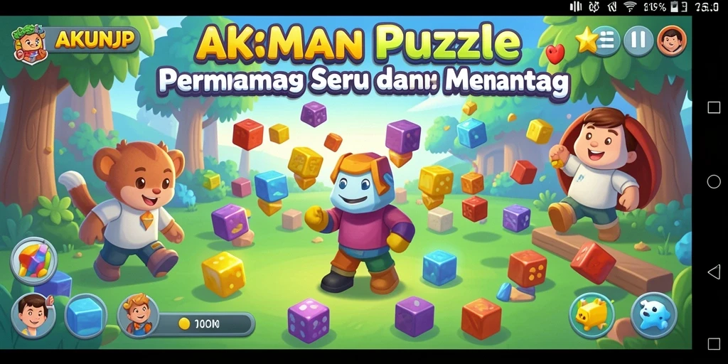 Tangkapan layar gameplay AKUNJP menampilkan potongan teka-teki yang seru.