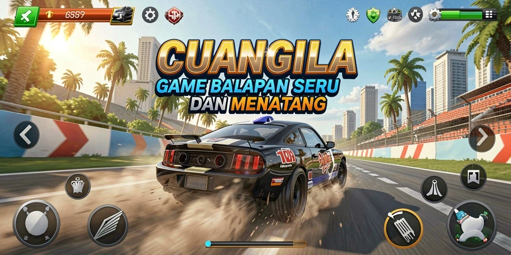 Tampilan gameplay balapan yang mendebarkan di CUANGILA.