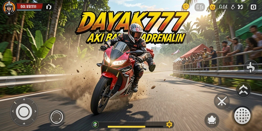 Tampilan gameplay menegangkan dari balapan motor di DAYAK777.