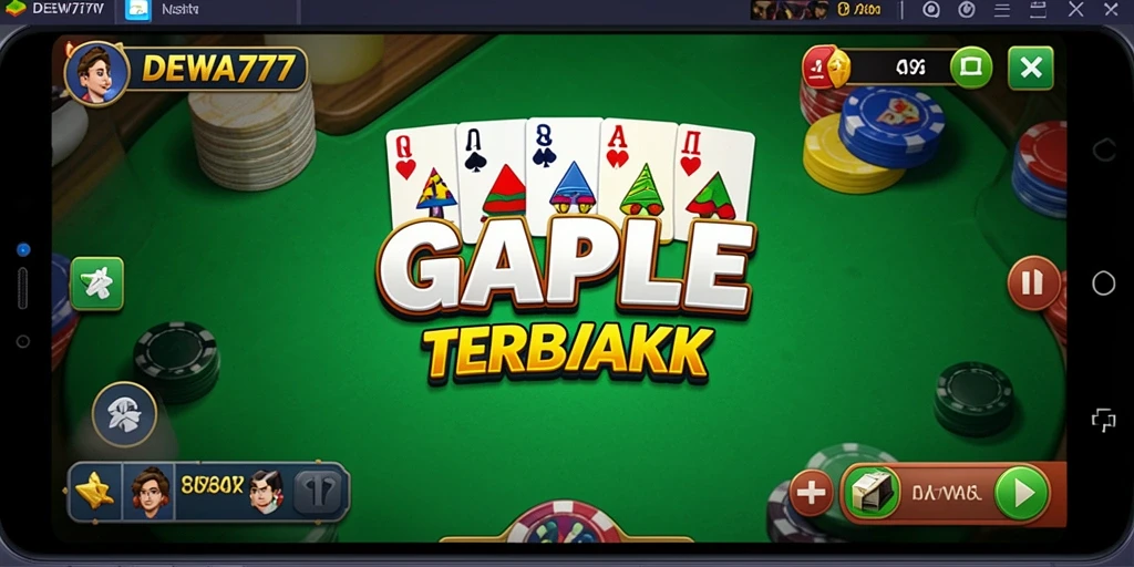 Tampilan gameplay DEWA777 dengan suasana permainan Gaple yang seru.