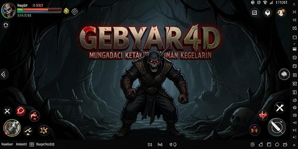 Screenshot GEBYAR4D menampilkan suasana gameplay yang mencekam dan menakutkan.