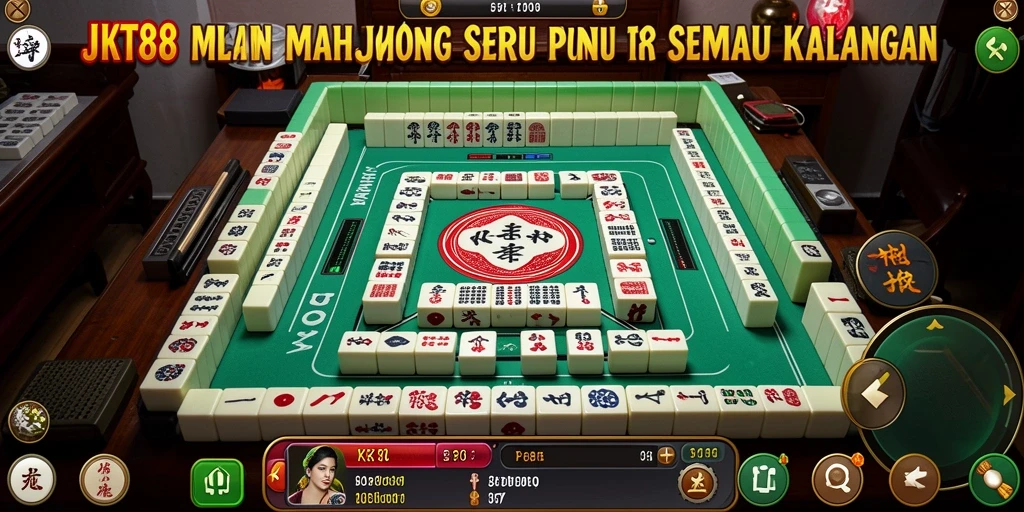 Screenshot utama JKT88 menampilkan gameplay Mahjong yang menantang dan seru.