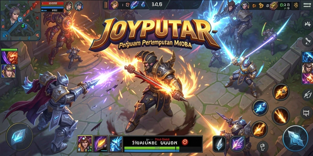 Gameplay MOBA intens dan seru dalam JOYPUTAR yang membuat adrenalin meningkat.