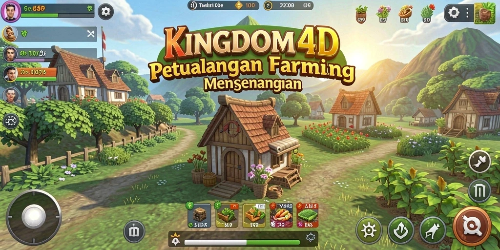 Tampilan gameplay seru di KINGDOM4D saat bercocok tanam.