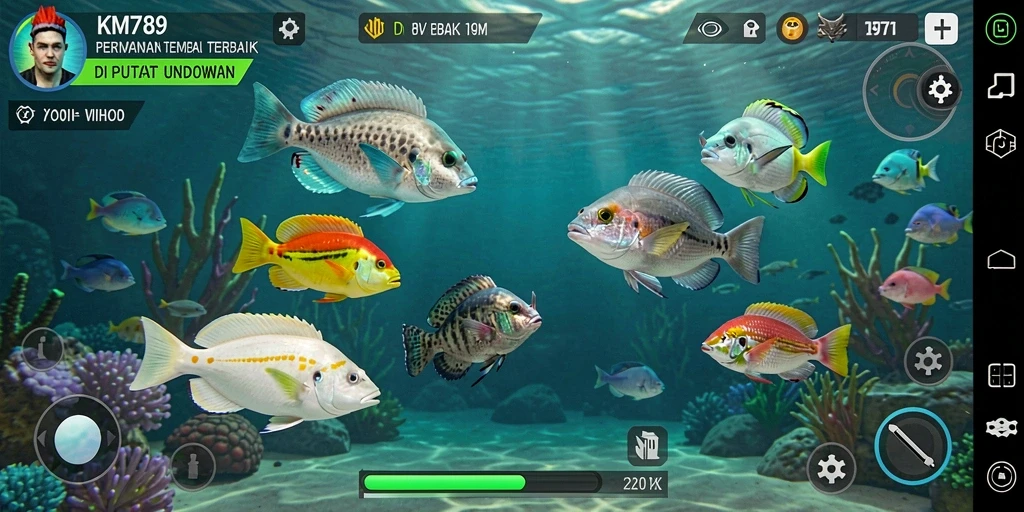 Tampilan mendebarkan dari gameplay Tembak Ikan KM789.