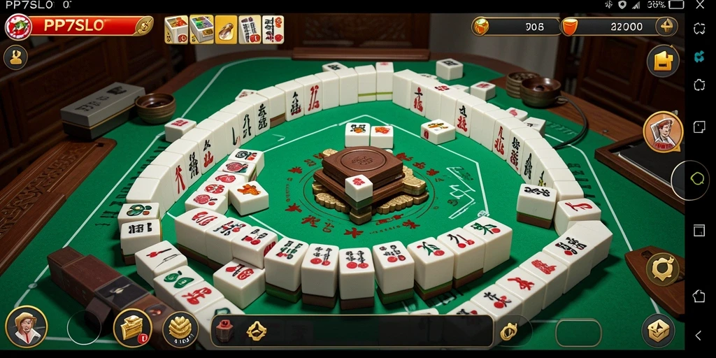 Tampilan gameplay seru dari PP7SLOT dengan ubin Mahjong yang menarik.