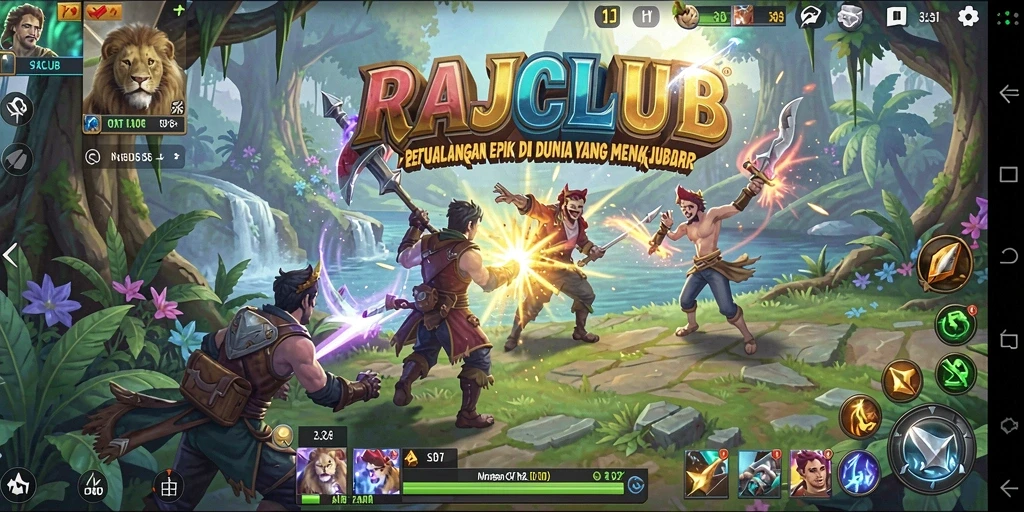 Tampilan gameplay RAJACLUB yang menakjubkan dan penuh aksi petualangan.