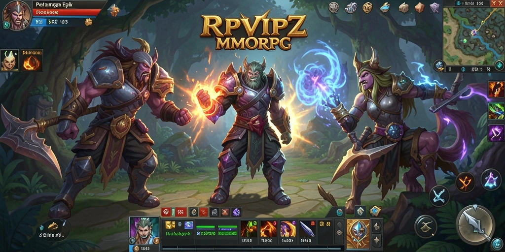 Screenshot gameplay RPVIP2 menampilkan aksi pertarungan yang mendebarkan dalam dunia MMORPG.