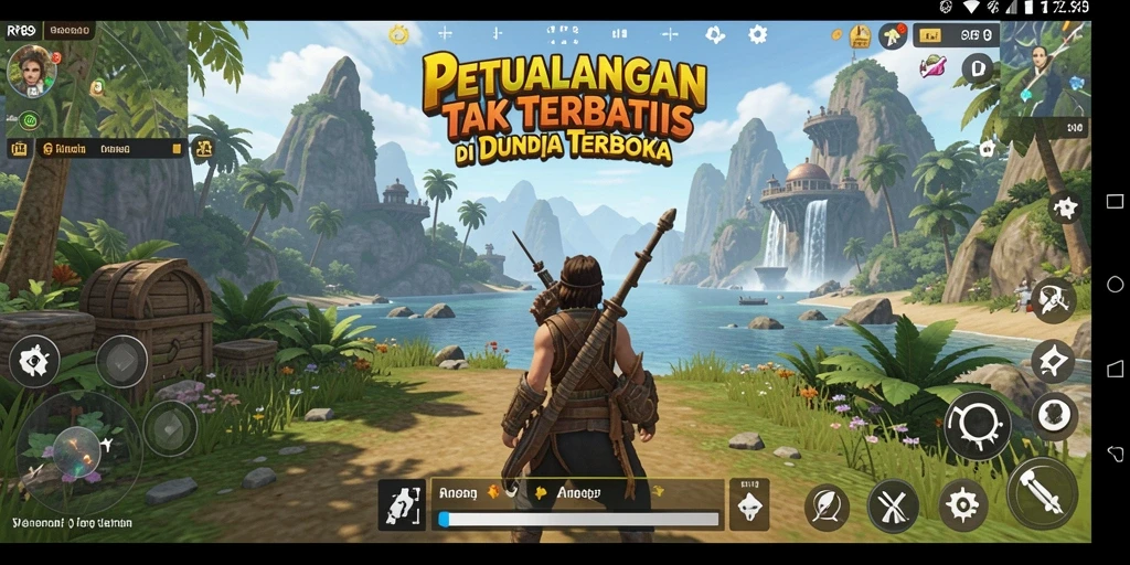 Screenshot utama RR89 menunjukkan gameplay petualangan Open World yang mendalam.