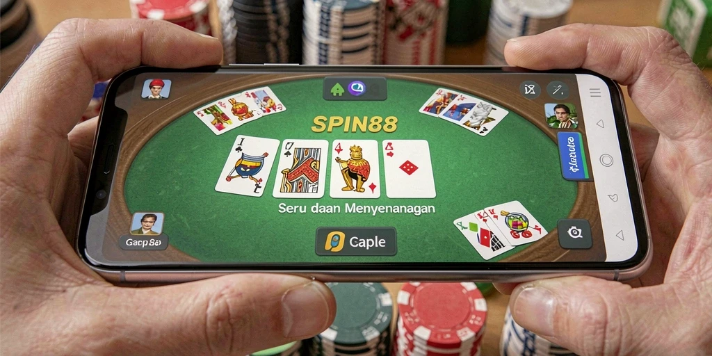 Tampilan gameplay seru dari SPIN88 dalam permainan Gaple.