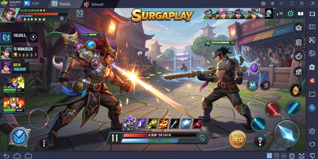 Tangkapan layar SURGAPLAY menampilkan aksi pertarungan yang intens.