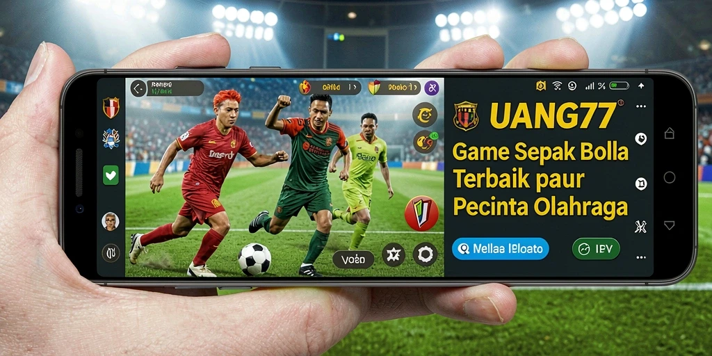 Screenshot gameplay UANG77 yang menampilkan antarmuka sepak bola yang interaktif.
