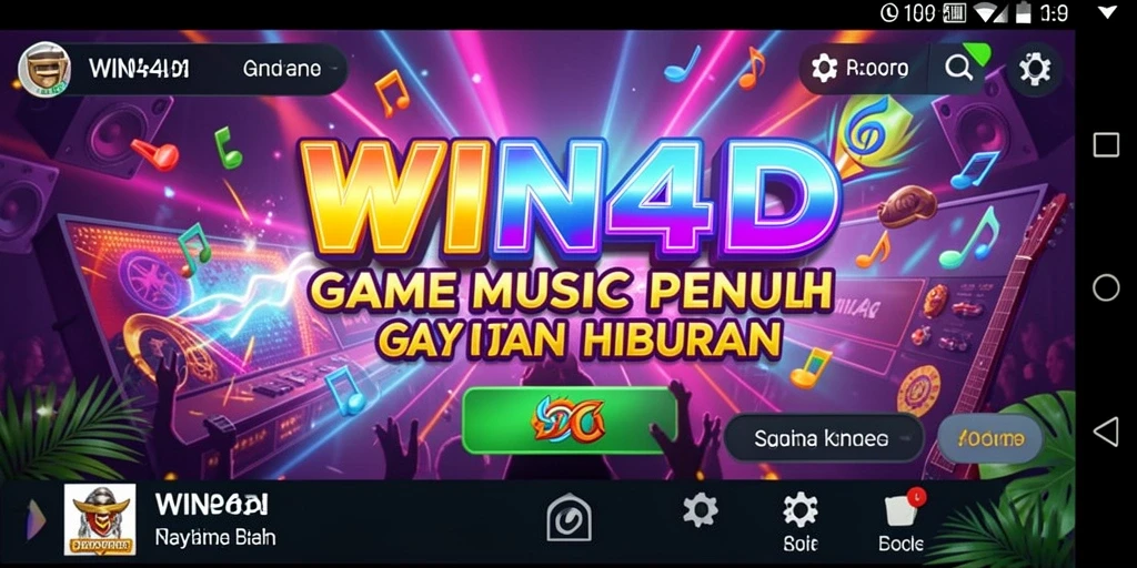 Screenshot gameplay WIN4D yang menampilkan keseruan bermain musik.